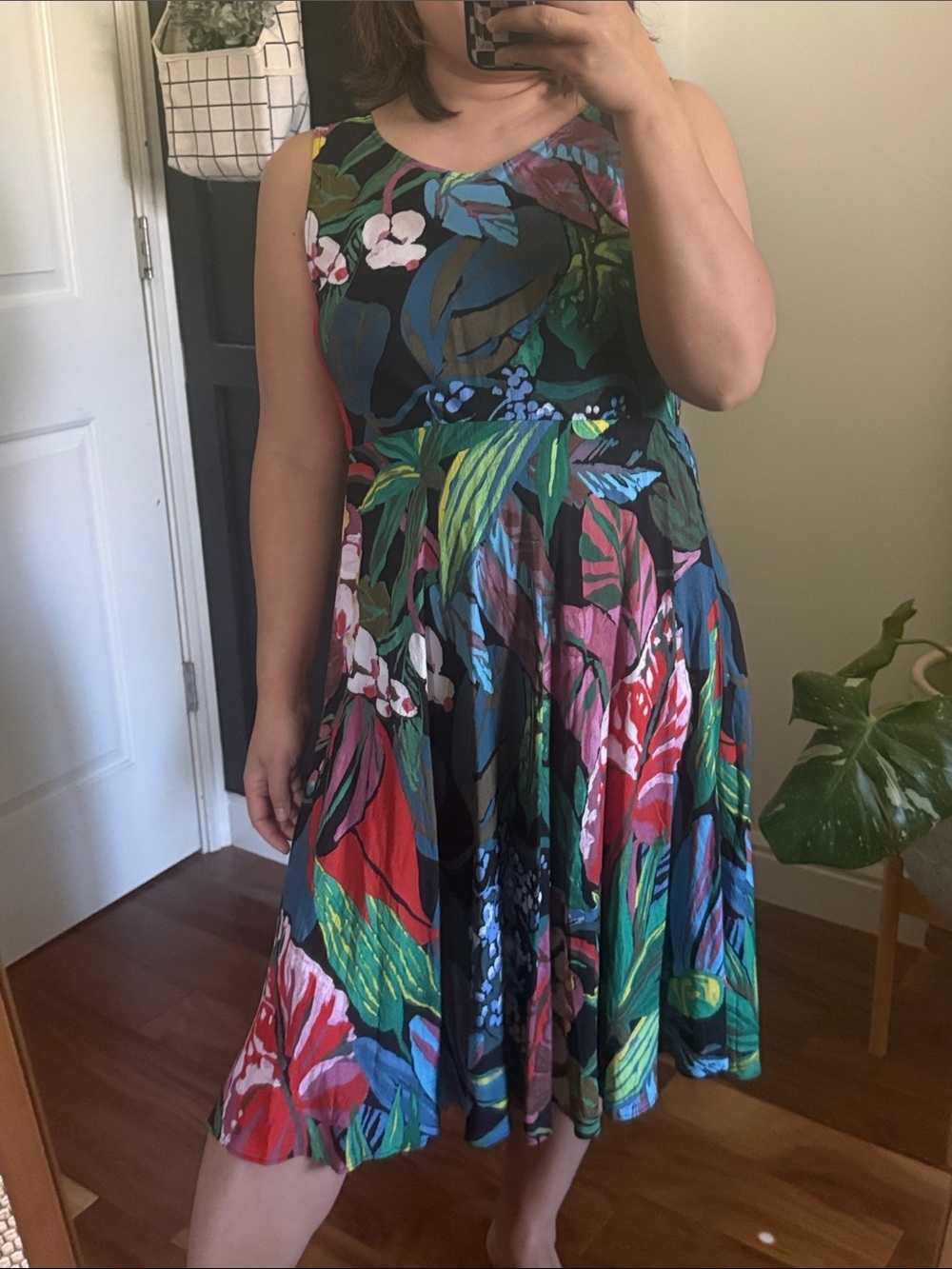 Jams World Floral Flon Floraison Tropical Knee Length Dress. XS run big